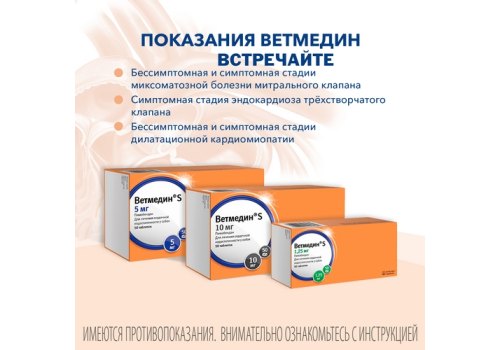 BI Ветмедин® S Жевательные таблетки для лечения сердечной недостаточности у собак 1,25 мг BI Ветмедин® S Жевательные таблетки для лечения сердечной недостаточности у собак 1,25 мг