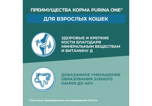 PURINA ONE SUPERFOOD / Сухой корм Пурина УАН для взрослых кошек с индейкой и спирулиной