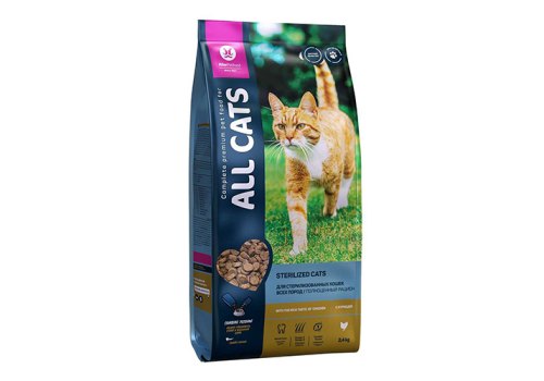 All Cats / Сухой корм Ол Кэтс для Стерилизованных кошек с Курицей All Cats / Сухой корм Ол Кэтс для Стерилизованных кошек с Курицей