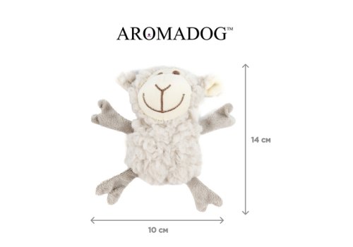 Aromadog Senior / Игрушка Аромадог для собак Овечка кругляш с пищалкой Серый