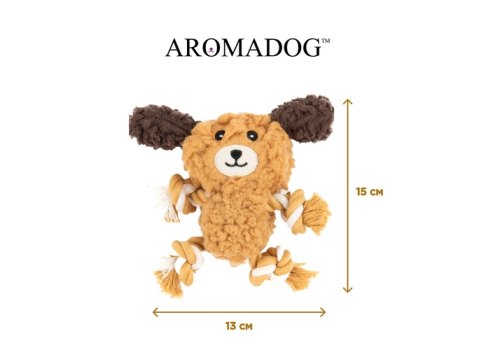 Aromadog Rescue / Игрушка Аромадог для собак Собачка с канатами с пищалкой Рыжий
