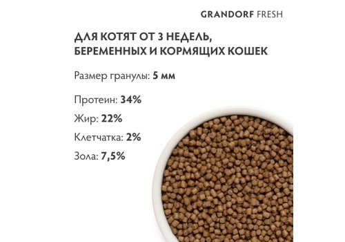 Grandorf Fresh Kitten Lamb & Sweet Potato / Сухой Беззерновой корм Грандорф для Котят Ягненок батат