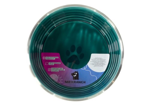 Mr.Kranch Cyclo / Миска Мистер Кранч для животных с Керамическим покрытием Нескользящее основание нержавеющая сталь Изумрудная