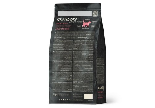 Grandorf Fresh Sterilised Turkey & Sweet Potato / Сухой Беззерновой корм Грандорф для Стерилизованных кошек Индейка батат