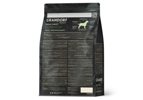 Grandorf Fresh Adult Med & Maxi Turkey & Sweet Potato / Сухой Беззерновой корм Грандорф для взрослых собак Средних и Крупных пород Индейка батат