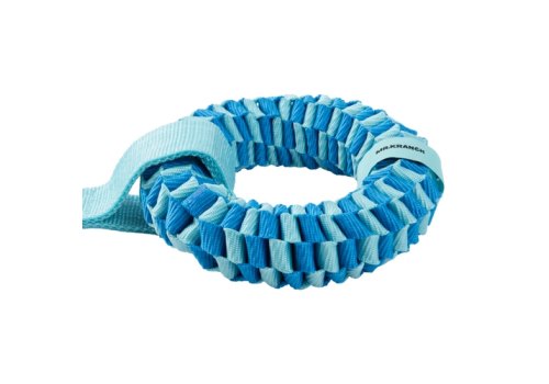 Mr.Kranch / Игрушка Мистер Кранч перетяжка для собак Плетеное кольцо-спираль двойное на ленте голубая