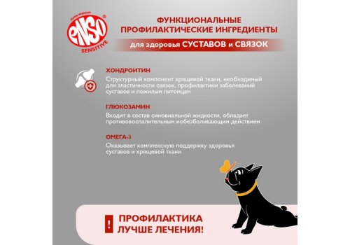 Enso Sensitive / Консервы Энсо для взрослых собак поддержание здоровья суставов и связок Рубленое мясо Индейки с гречкой (цена за упаковку)
