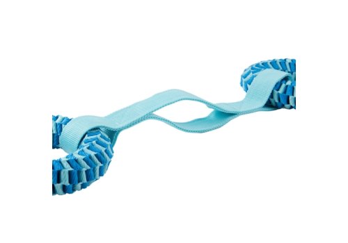 Mr.Kranch / Игрушка Мистер Кранч перетяжка для собак Плетеное кольцо-спираль двойное на ленте голубая
