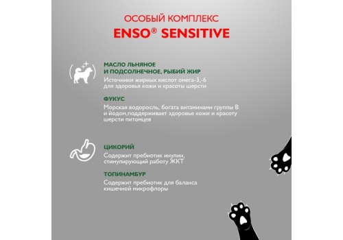 Enso Sensitive / Консервы Энсо для щенков беременных и кормящих собак всех пород Рубленое мясо Ягненка с гречкой и овощами (цена за упаковку)