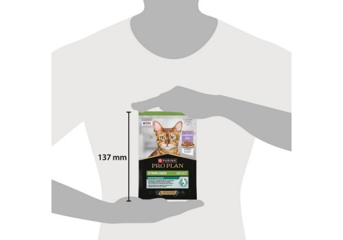 PRO PLAN Sterilised MAINTENANCE / Влажный корм Паучи ПРО ПЛАН (Поддержание естественной защиты организма) для взрослых стерилизованных кошек и кастрированных котов с индейкой в соусе (цена за упаковку)