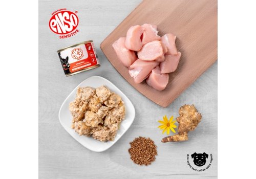 Enso Sensitive / Консервы Энсо для взрослых собак поддержание здоровья суставов и связок Рубленое мясо Индейки с гречкой (цена за упаковку)