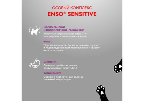 Enso Sensitive / Консервы Энсо для взрослых собак поддержание здоровья печени Рубленое мясо перепелки с гречкой и грушей (цена за упаковку)