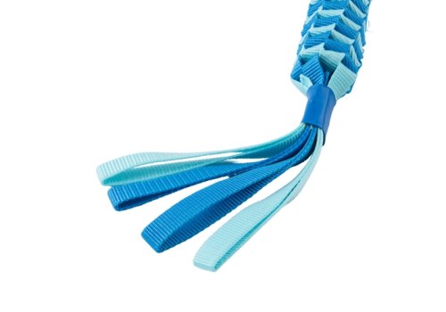 Mr.Kranch / Игрушка Мистер Кранч для собак Плетеный жгут с резиновым мячом голубая