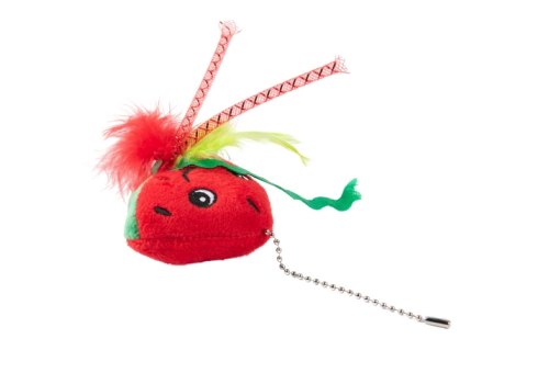 Mr.Kranch / Игрушка Мистер Кранч для кошек плюшевая с кошачьей мятой и перышками Арбузик красная