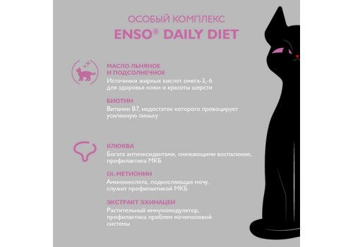 Enso / Влажный корм Энсо Паучи для взрослых кошек Профилактика стресса Перепелка Кусочки в соусе (цена за упаковку)