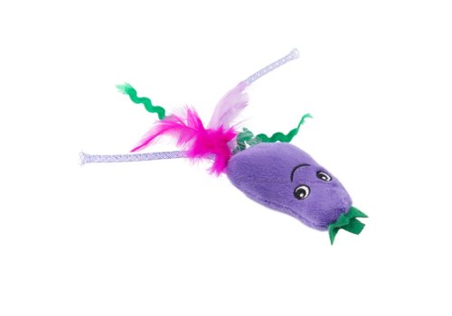 Mr.Kranch / Игрушка Мистер Кранч для кошек плюшевая с кошачьей мятой и перышками Баклажанчик и Мышка фиолетовая
