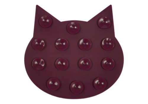 Mr.Kranch / Лизательный коврик Мистер Кранч для животных для Медленного поедания Силиконовый на присосках Бордовый