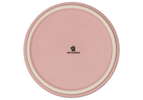 Mr.Kranch Bamboo / Миска Мистер Кранч Керамическая розовая на бамбуковой подставке