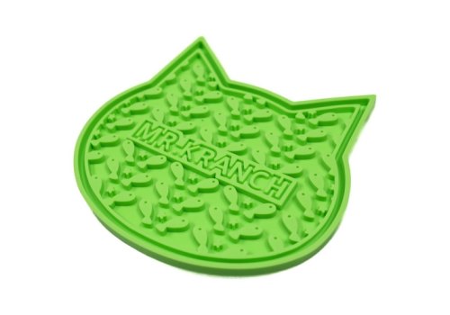 Mr.Kranch / Лизательный коврик Мистер Кранч для животных для Медленного поедания Силиконовый на присосках Зеленый