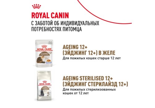 Royal Canin Ageing 12+ Sause / Влажный корм (Консервы-Паучи) Роял Канин Эйжинг для Пожилых кошек старше 12 лет в Соусе (цена за упаковку)