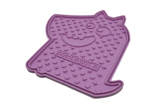 Mr.Kranch / Лизательный коврик Мистер Кранч для животных для Медленного поедания Силиконовый на присосках фиолетовый