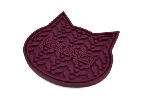 Mr.Kranch / Лизательный коврик Мистер Кранч для животных для Медленного поедания Силиконовый на присосках Бордовый