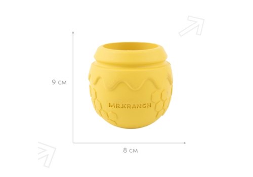 Mr.Kranch / Игрушка Мистер Кранч для собак Горшочек меда с ароматом сливок желтая