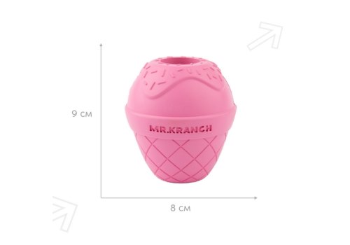 Mr.Kranch / Игрушка Мистер Кранч для собак Мороженое с ароматом бекона розовая
