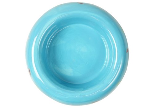 Mr.Kranch Bamboo / Миска Мистер Кранч Керамическая Пончик Керамическая голубая на бамбуковой подставке