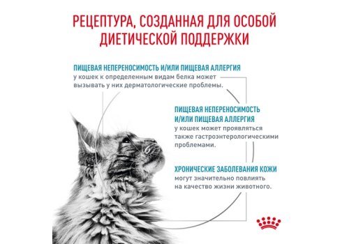 Royal Canin Hypoallergenic DR25 / Ветеринарный сухой корм Роял Канин Гипоаллергенный для кошек Пищевая аллергия и непереносимость