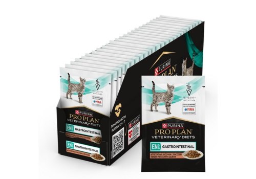 PRO PLAN VETERINARY DIETS EN ST\OX GASTROINTESTINAL / Лечебный Влажный корм Паучи ПРО ПЛАН Ветеринарная диета при расстройствах пищеварения с Лососем (цена за упаковку)