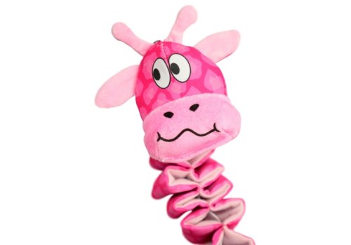 Mr.Kranch / Игрушка Мистер Кранч для собак Жираф с карманом под лакомство розовая