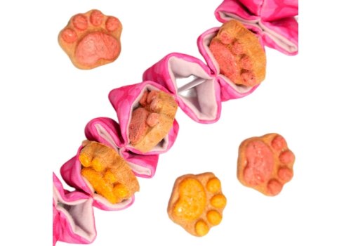 Mr.Kranch / Игрушка Мистер Кранч для собак Жираф с карманом под лакомство розовая