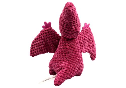 Mr.Kranch / Игрушка Мистер Кранч для собак Птерозавр плюшевая с пищалкой бордовая