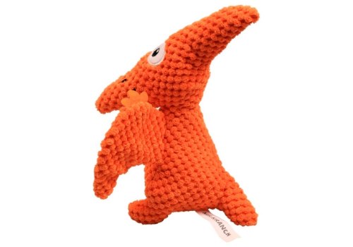 Mr.Kranch / Игрушка Мистер Кранч для собак Птерозавр плюшевая с пищалкой оранжевая