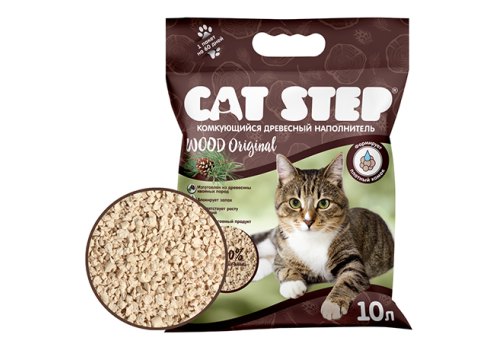 Cat Step Wood Original / Комкующийся растительный наполнитель Кэт Степ для кошачьего туалета Древесный Cat Step Wood Original / Комкующийся растительный наполнитель Кэт Степ для кошачьего туалета Древесный