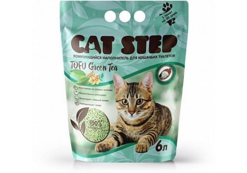Cat Step Tofu Green Tea / Комкующийся растительный наполнитель Кэт Степ для кошачьего туалета Зеленый чай Cat Step Tofu Green Tea / Комкующийся растительный наполнитель Кэт Степ для кошачьего туалета Зеленый чай