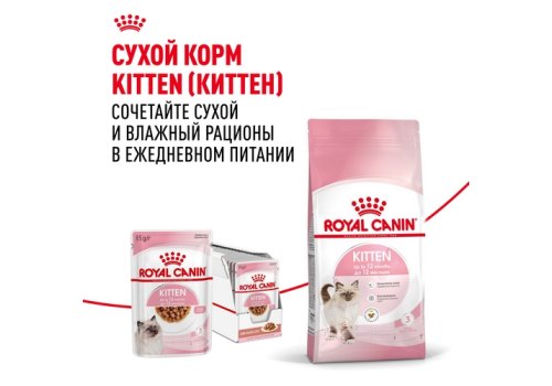 Royal Canin Kitten Instinctive / Влажный корм (Консервы-Паучи) Роял Канин Киттен Инстинктив для Котят в возрасте от 4 до 12 месяцев в Соусе (цена за упаковку)