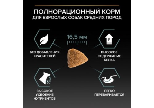 PRO PLAN OPTI DIGEST / Сухой корм ПРО ПЛАН для взрослых собак средних пород при чувствительном пищеварении с ягненком