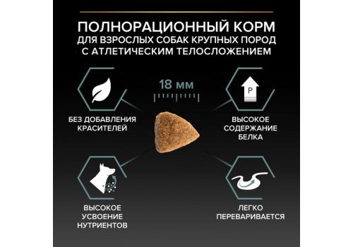 PRO PLAN OPTI DIGEST / Сухой корм ПРО ПЛАН для взрослых собак крупных пород с атлетическим телосложением при чувствительном пищеварении с ягненком