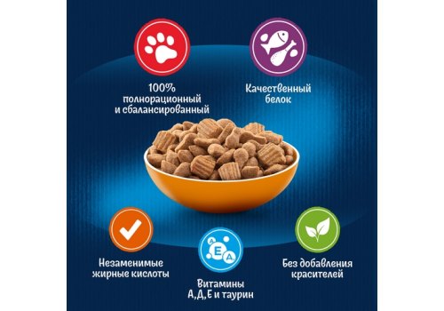 FELIX ДВОЙНАЯ ВКУСНЯТИНА / Сухой корм Пурина Феликс для взрослых кошек с птицей