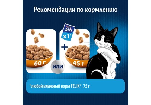 FELIX ДВОЙНАЯ ВКУСНЯТИНА / Сухой корм Пурина Феликс для взрослых кошек с птицей