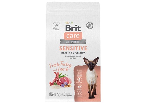 Brit Care Sensitive Healthy Digestion Turkey Lamb / Сухой корм Брит для взрослых кошек с Чувствительным пищеварением Индейка Ягненок Brit Care Sensitive Healthy Digestion Turkey Lamb / Сухой корм Брит для взрослых кошек с Чувствительным пищеварением Индейка Ягненок