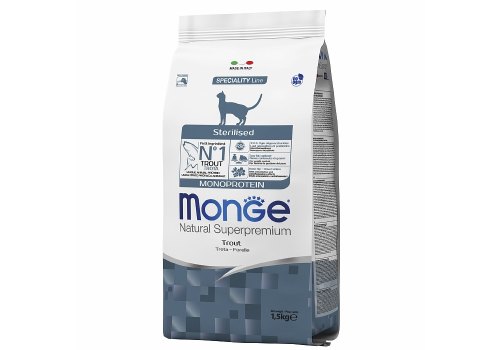 Monge Cat Monoprotein Sterilised Trout  / Сухой корм Монж Монопротеиновый для Стерилизованных кошек Форель