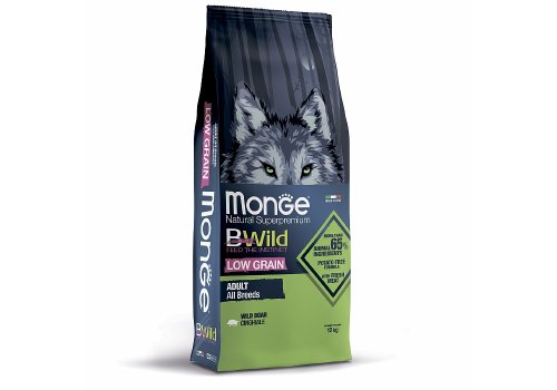 Monge Dog BWild Low Grain Adult All Breeds Wild Boar / Сухой Низкозерновой корм Монж Бивайлд для взрослых собак всех пород мясо Дикого Кабана