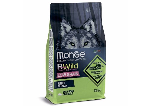 Monge Dog BWild Low Grain Adult All Breeds Wild Boar / Сухой Низкозерновой корм Монж Бивайлд для взрослых собак всех пород мясо Дикого Кабана