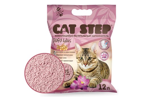 Cat Step Tofu Lotus / Комкующийся растительный наполнитель Кэт Степ для кошачьего туалета с ароматом Лотоса Cat Step Tofu Lotus / Комкующийся растительный наполнитель Кэт Степ для кошачьего туалета с ароматом Лотоса