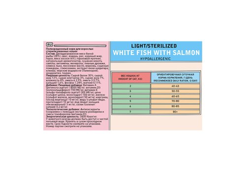 Zillii Light Sterilized White Fish with Salmon / Сухой корм Зилли для Стерилизованных и кошек с Избыточным весом Белая рыба с Лососем