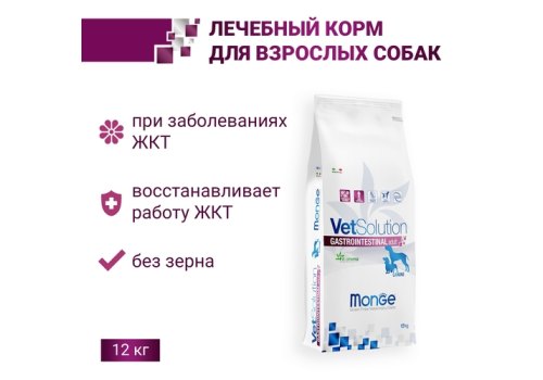 Monge VetSolution Dog Gastrointestinal / Ветеринарная диета Монж Гастроинтестинал для собак при заболеваниях ЖКТ СРОК: 30.06.2025г.
