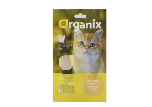 Organix Tender steamed chicken fillet / Лакомство Органикс для кошек Нежное филе Курицы, приготовленное на пару 100% мясо Organix Tender steamed chicken fillet / Лакомство Органикс для кошек Нежное филе Курицы, приготовленное на пару 100% мясо